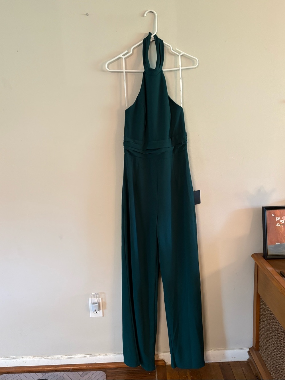 Lulus Halter Wide-Leg Jumpsuit in Deep green